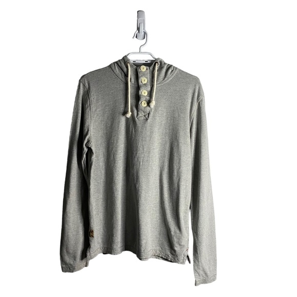 next Other - Next Men's Light Gray Henley 100% Cotton Sweatshirt Hoodie